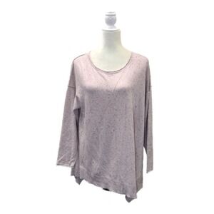 Verve‎ Ami Sweater Women's 1X Pink Speckled Long Sleeve Asymmetrical Hem Top